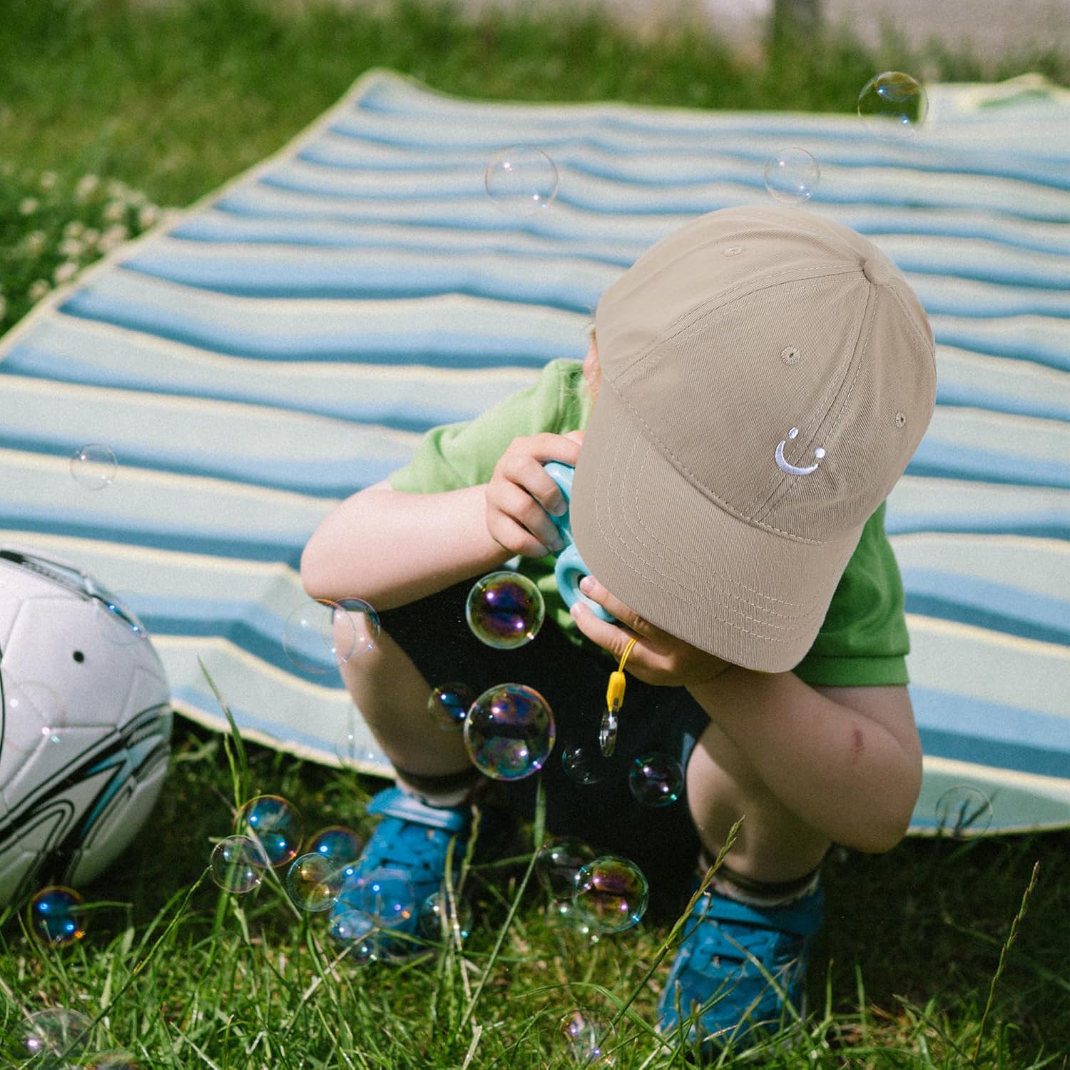 Kids Smile Face Baseball Cap Adjustable Low Profile Unstructured Cotton Sun Hat Visor for 3-7 Yrs Boys Girls - Image 7