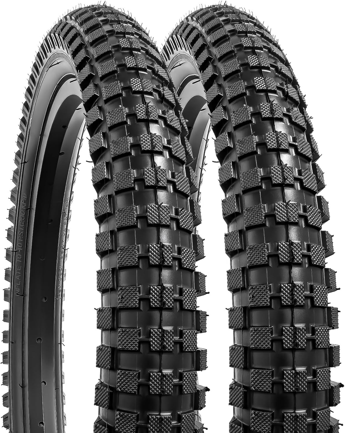 YunSCM 2-PCS 18" Mountain Bike Tires 18x2.40/64-355 Compatible with 18x2.35 18 x 2.40 Bike Tires (Y-1093)