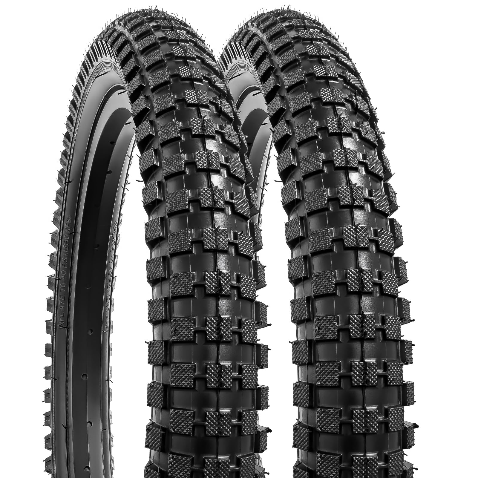 YunSCM 2-PCS 18" Mountain Bike Tires 18x2.40/64-355 Compatible with 18x2.35 18 x 2.40 Bike Tires (Y-1093)