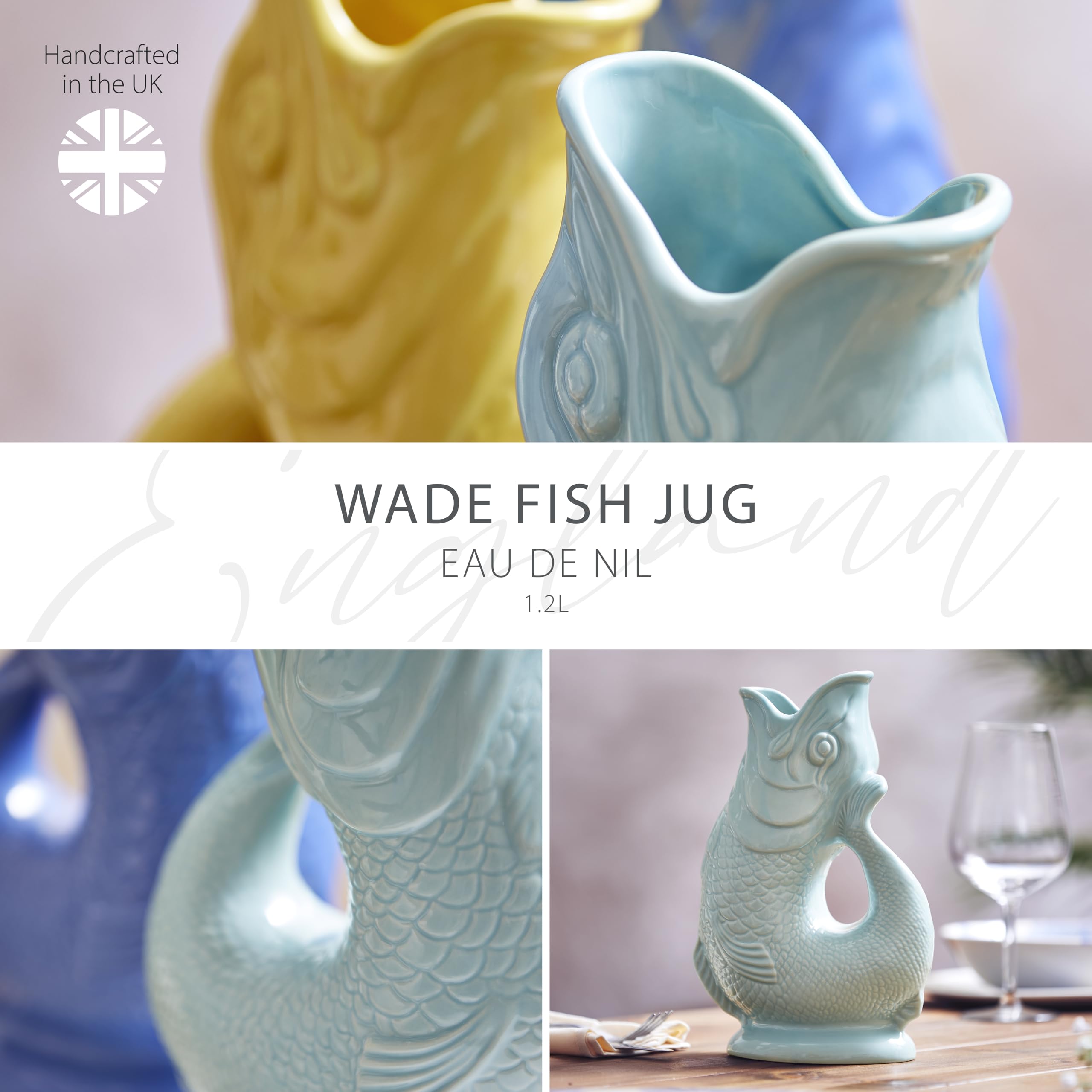 Wade Fish Jug, Handcrafted in Stoke-on-Trent England, Award-Winning Iconic UK Heritage Brand, English Earthenware, 1.2L - Image 3