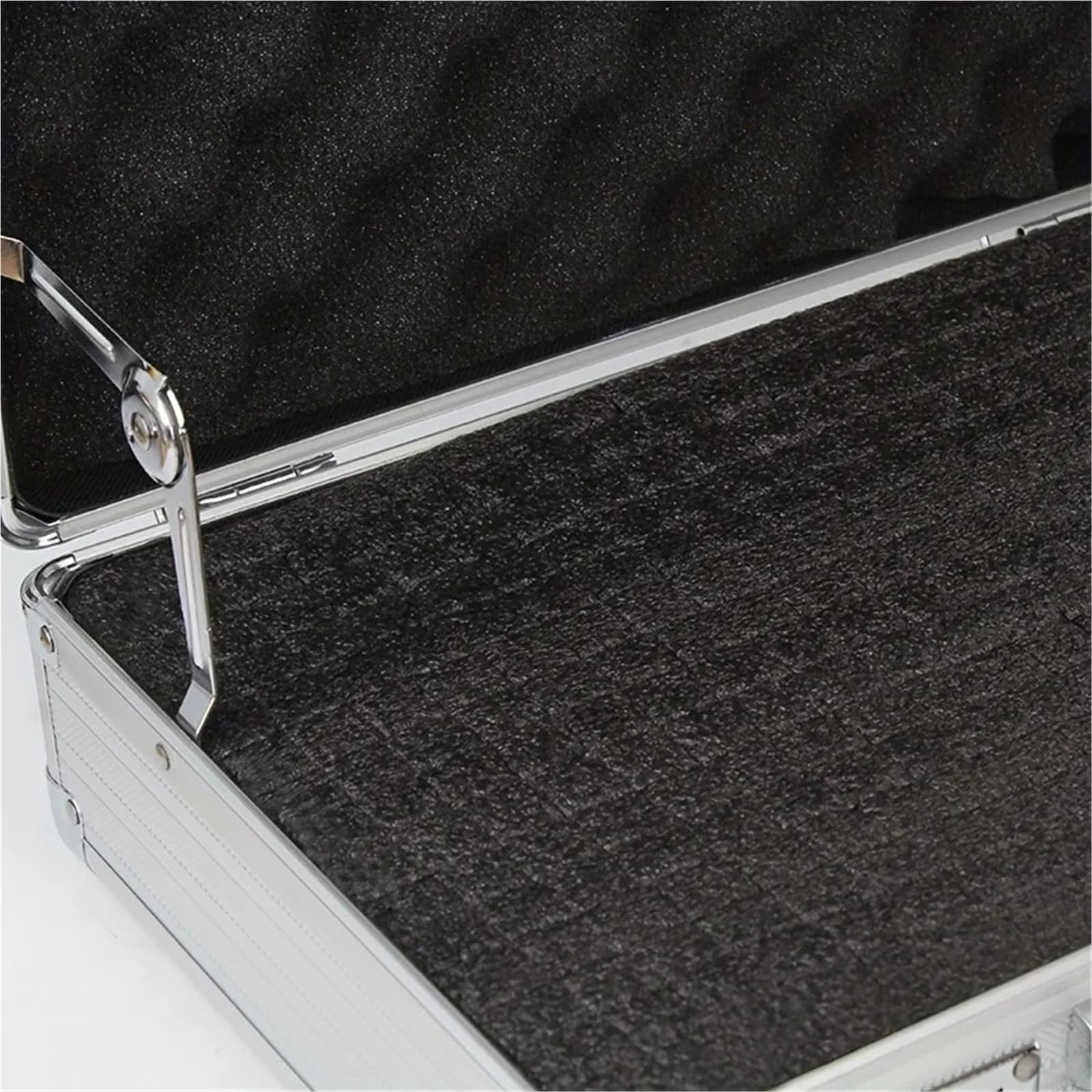 MaletíN De Aluminio Con Asa Caja de herramientas portátil con contraseña, caja almacenamiento equipo seguridad aleación aluminio esponja, protección contra caídas instrumentos precisión(White)