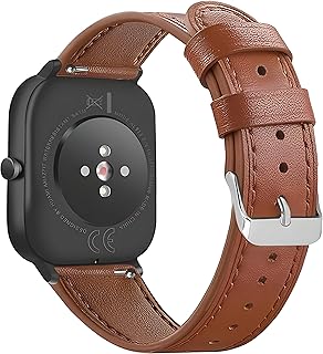 سوار ساعة من الجلد الطبيعي مقاس 20 ملم من نيكست ستور متوافق مع امازفيت بيب يو برو/بيب اس لايت/بيب 3/بيب 3 برو، جي تي اس/جي تي اس 2/جي تي اس 2 اي/جي تي اس 2 ميني/جي تي اس 3/جي تي اس 4 ميني/جي تي ار