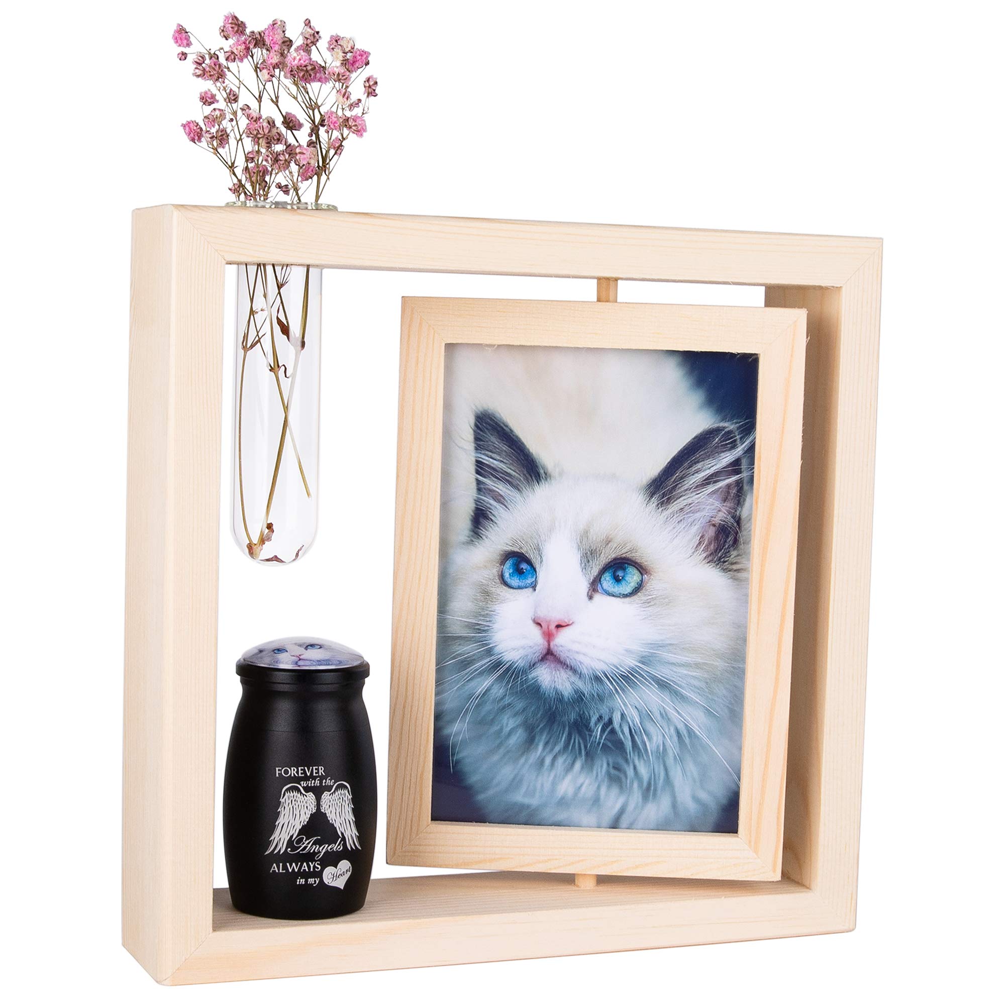 Farfume Custom Memorial Picture Frame with Personalised Urn for Ashes- Sympathy Gift for The Loss of Loved One Bereavement Gift in Loving Memory Photo Frame(Photo Frame-Black Urn)