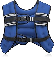 Vista 45 de ZELUS Chaleco con peso, chaleco de peso de 6 libras, 8 libras, 12 libras, 16 libras, 20 libras, 25 libras, 30 libras, con rayas reflectantes
