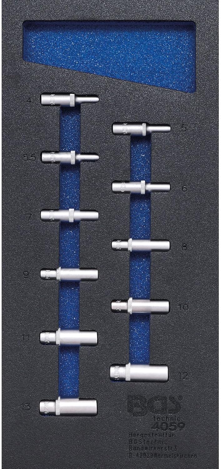 BGS 4059 | Tool Tray 1/3: Sockets, Hexagon | 6.3 mm (1/4") | 4 - 13 mm | deep | 11 pcs.