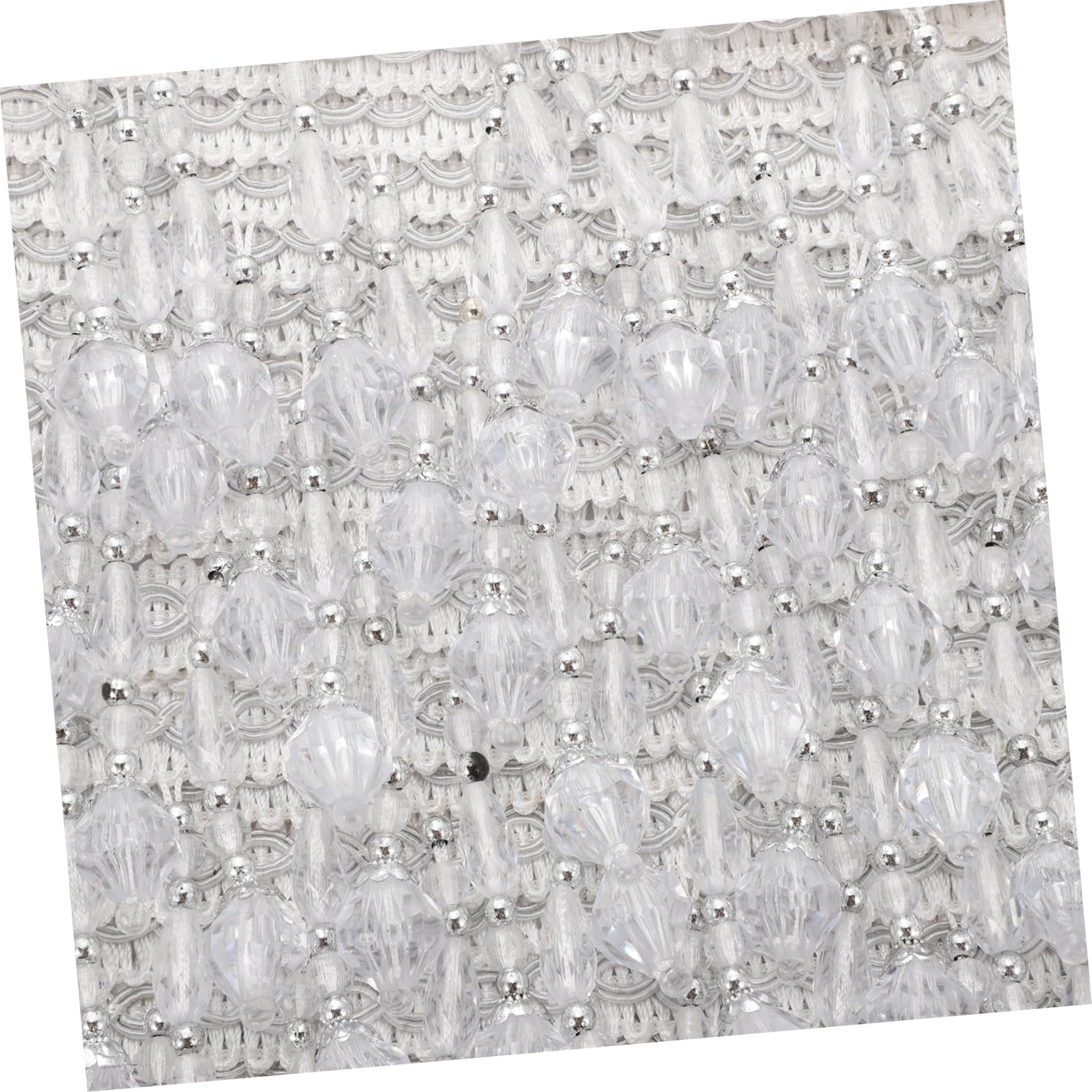 Frange à Perles avec Glands pour Rideaux Garniture Blanche Accessoire Décoratif pour Stores Romains et Couture DIY