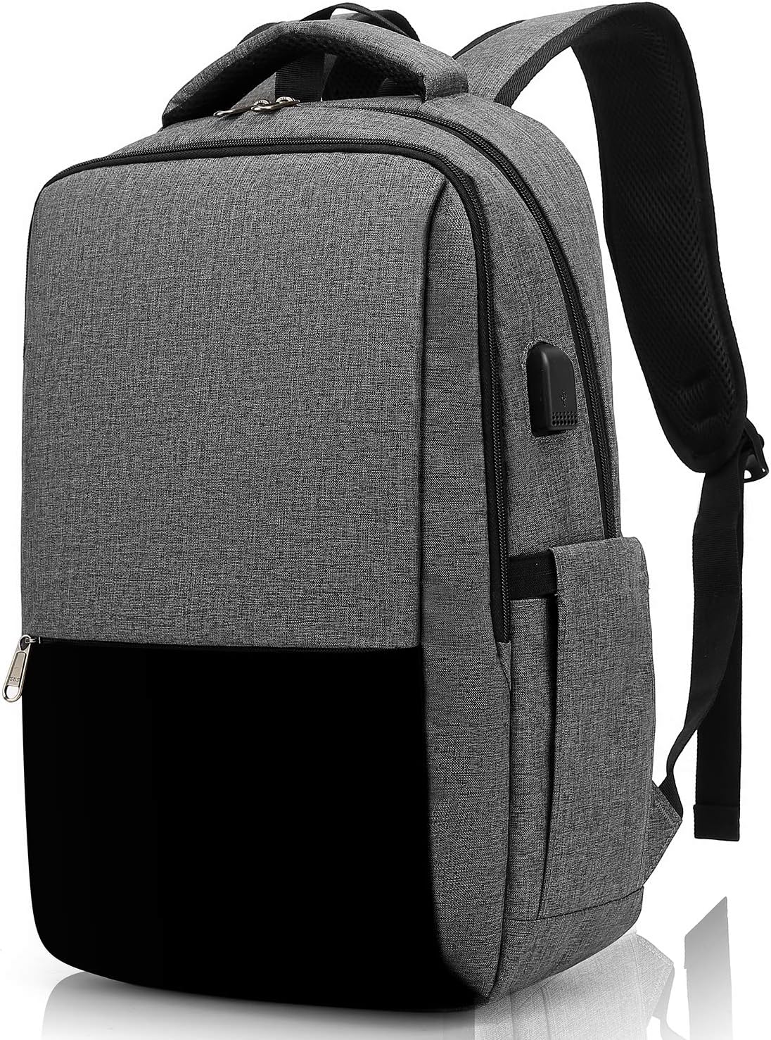 Laptop Backpack, Business Travel Backpack with Charging Port, Water Resistant Laptop Rucksack, Anti-Theft Backpack for Men Women, Fits 15.6-inch Laptop School Bag