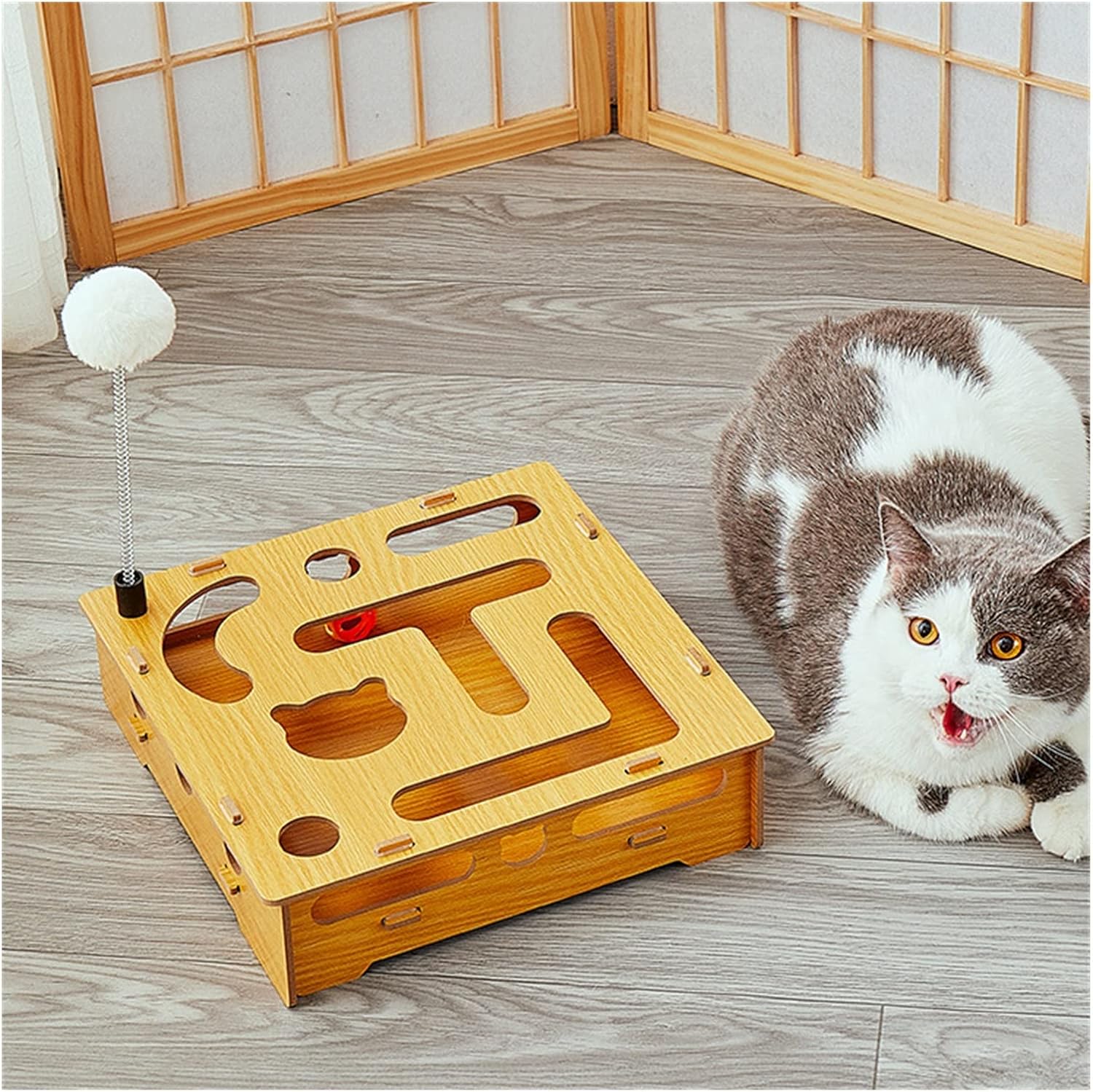 猫用スクラッチャー 猫のおもちゃ 段ボール紙 猫爪ボード スクエアボックス ベルスクラッチボード付き 猫面白いスティック 猫スクラッ