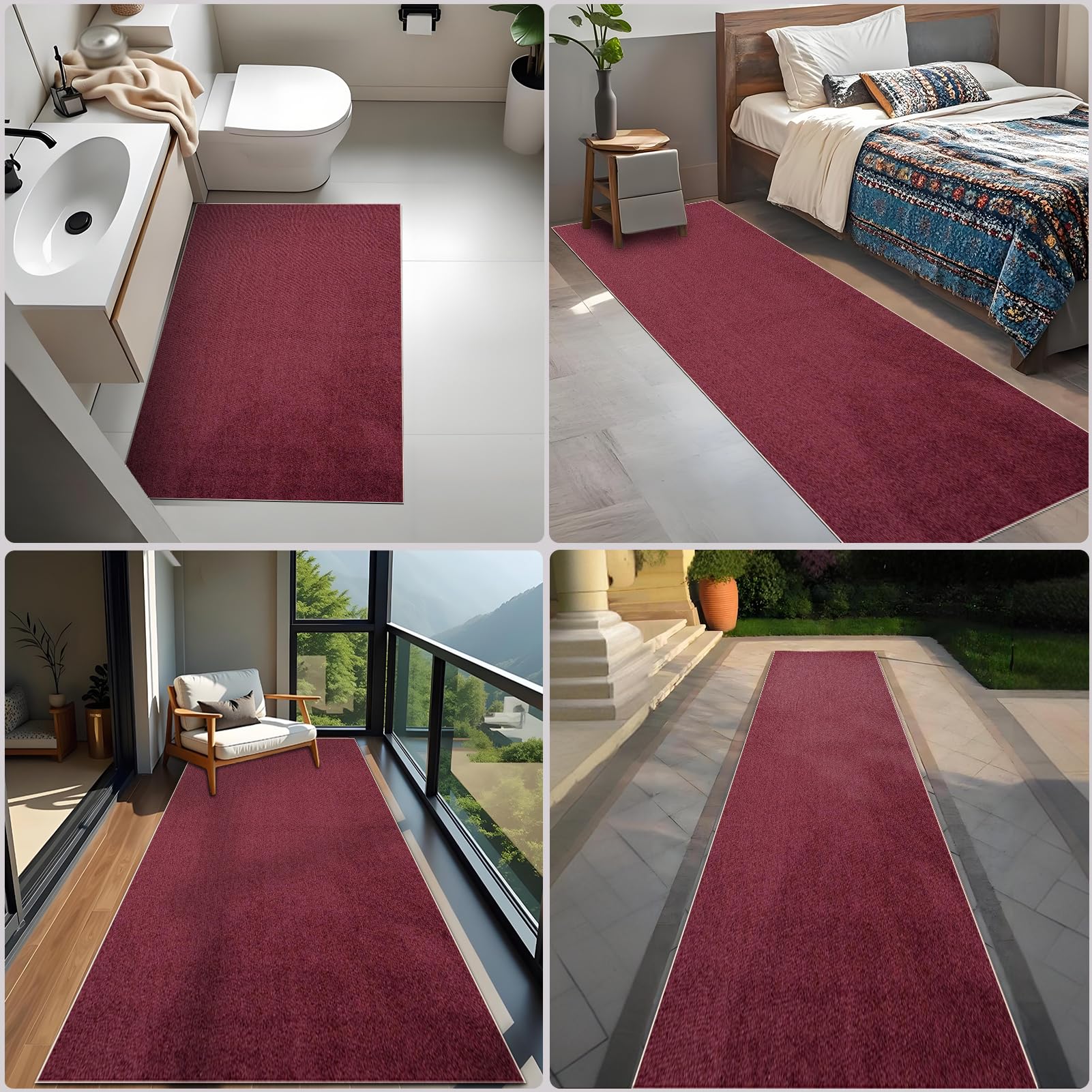 Bieżnik dywanowy na korytarz, nadaje się do prania, dywan kuchenny, 70 x 140 cm | Zmywalny chodnik do przedpokoju, antypoślizgowy gumowy spód, do wejścia, kuchni, pralni, przedpokoju, patio