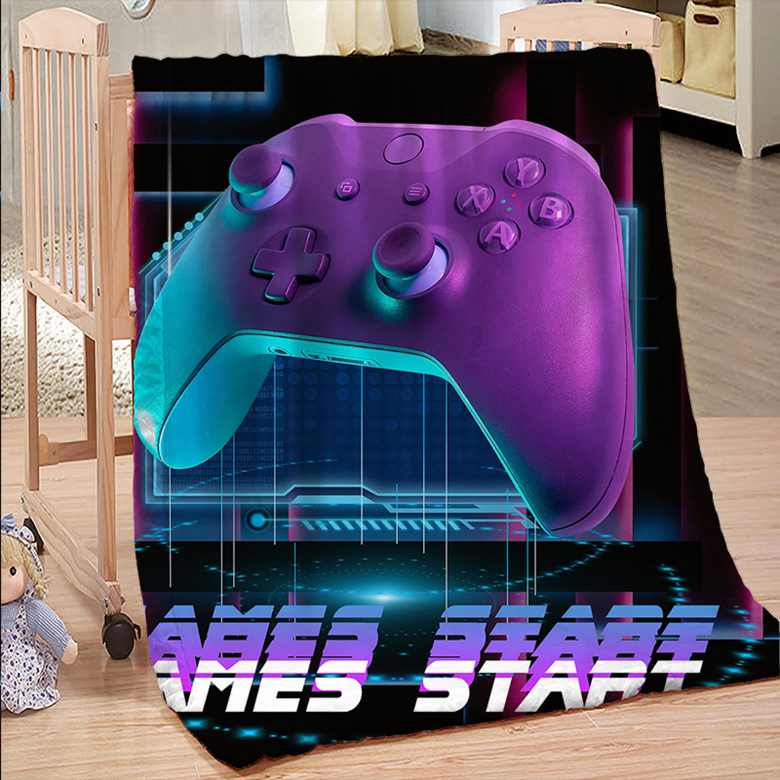Couverture contrôleur de jeu vidéo flanelle douce plaid polaire canapé