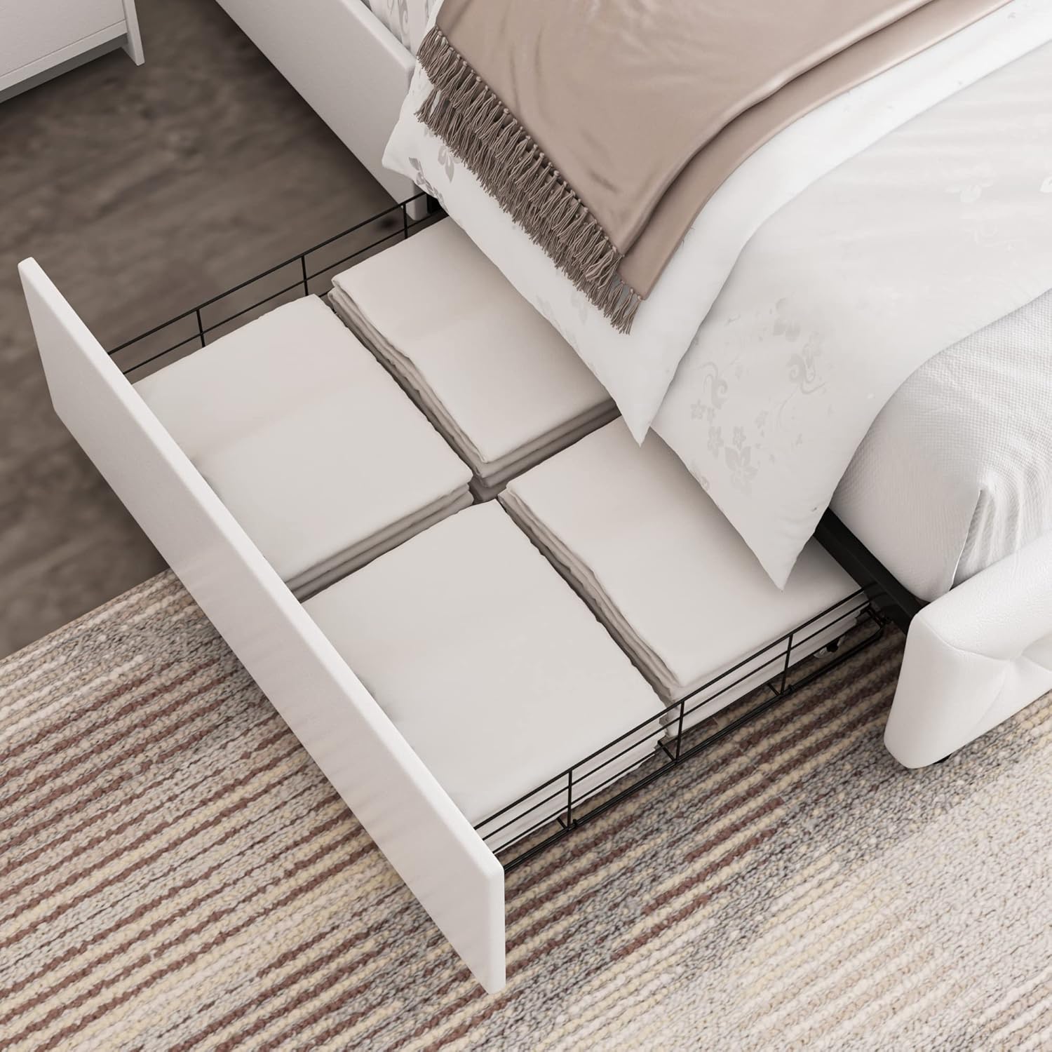 Brabrety Bed Frame Drawer Storage