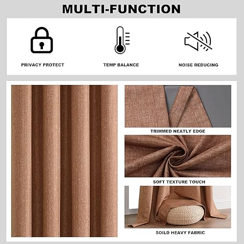 Miniatura 6 de Cortinas opacas con ojales para dormitorio y sala de estar, juego de 2 paneles con aislamiento térmico, cortinas de oscurecimiento de habitación