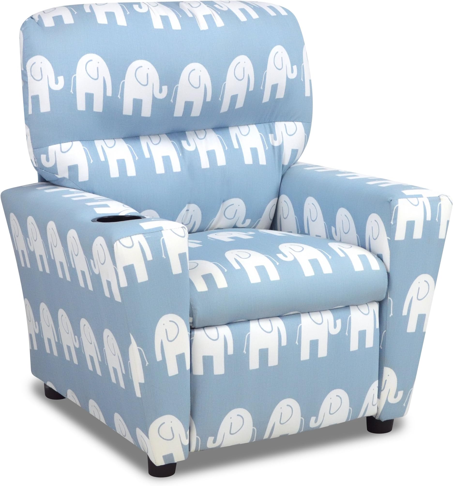 Kids Recliner Cup Holder Ele Weathered Blue Childrens Upholstered Armchairs