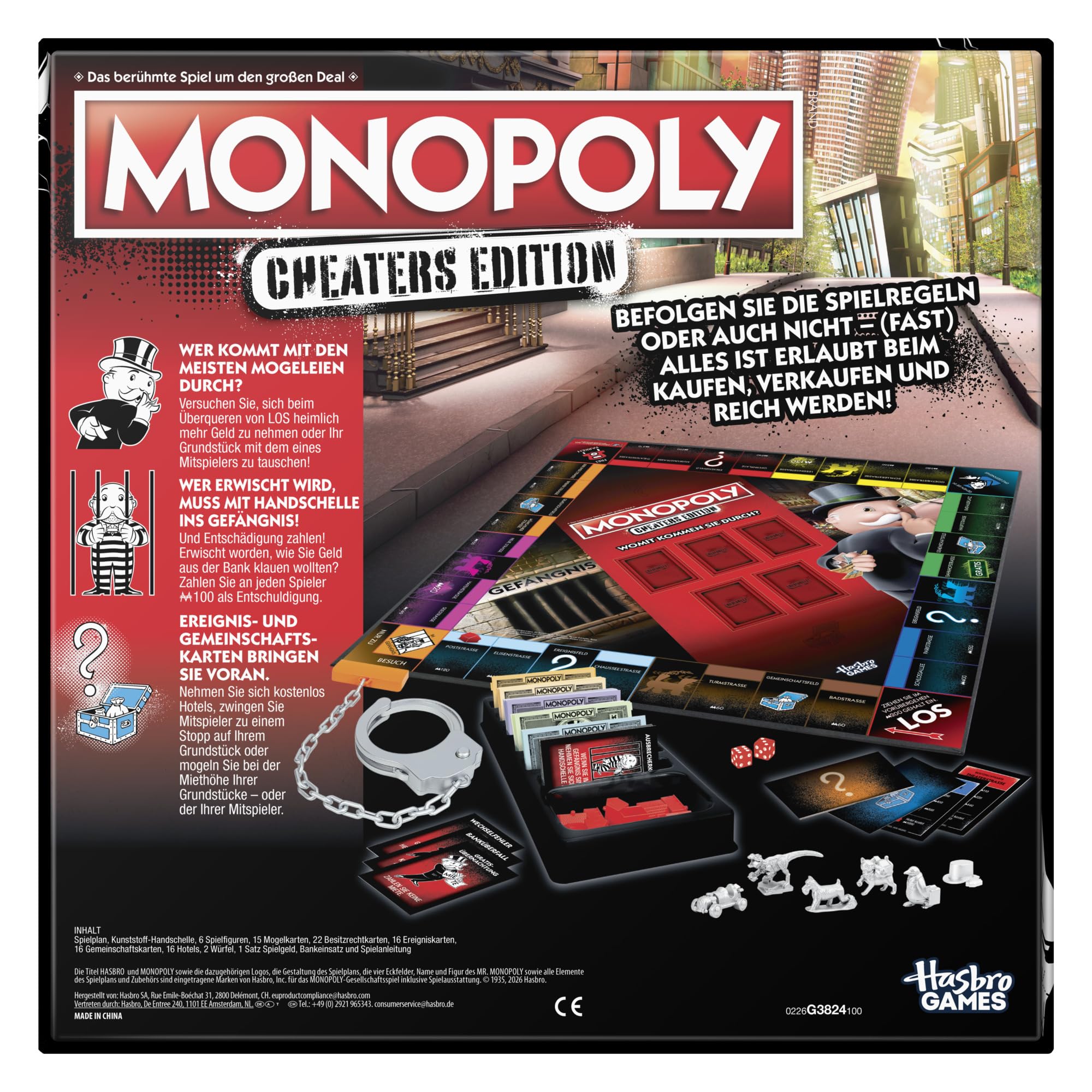 Monopoly Gra planszowa, zabawna gra rodzinna dla dzieci, nastolatków i dorosłych, od 2 do 6 graczy, od 8 lat, prezenty dla rodzin – wersja niemiecka