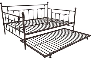 DHP Manila Metal Full-Size Daybed Frame and Twin Trundle Bed (Bronze)