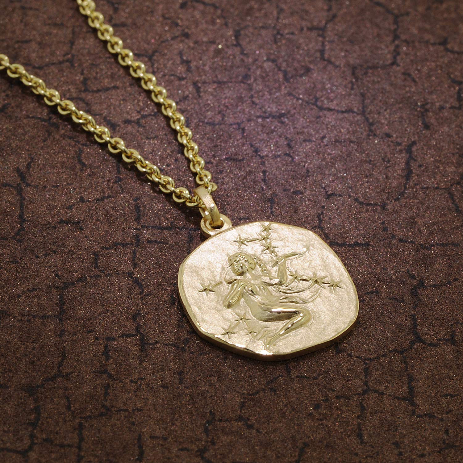 trendor Jungfrau Sternzeichen Ø 20 mm Herrenkette Gold auf Silber 39070-09