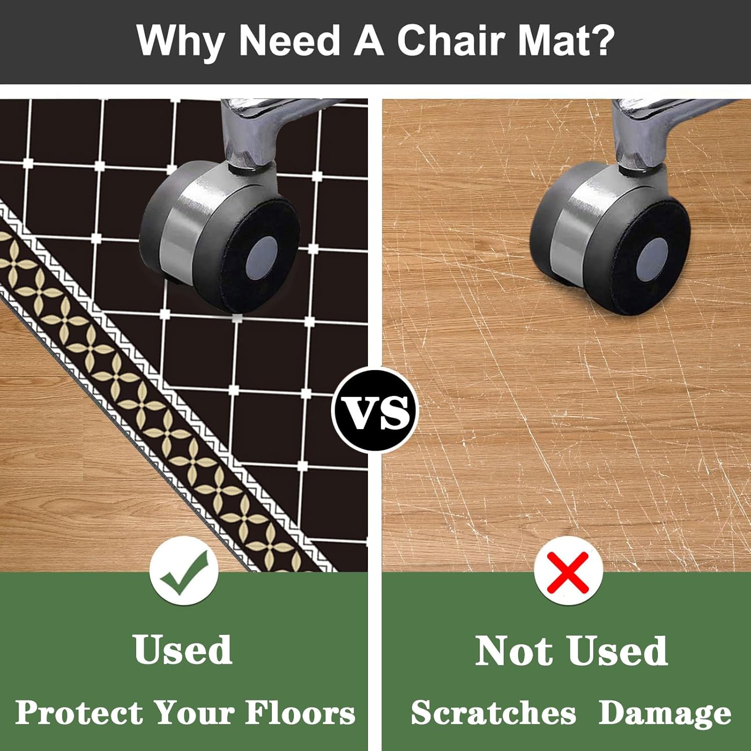 Hardwood Floor Chair Mat for Office Computer Gaming Rolling Chair Protection 160 x 200 cm Anti Slip Scratch Resistant Multi Purpose Low Pile Carpet Floor Protector