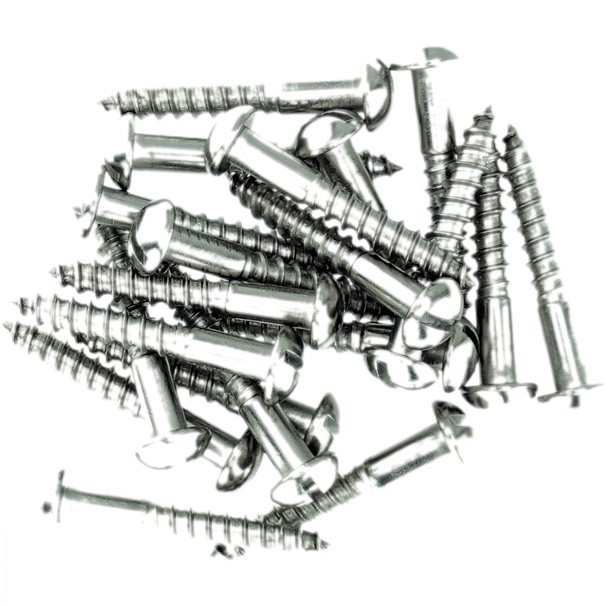 Singularity Supplies No.6 X 1.98 (3.5Mm X 50Mm) Slot Pan Wood Screw - Stainless Steel (A2) (Pack Of 20)