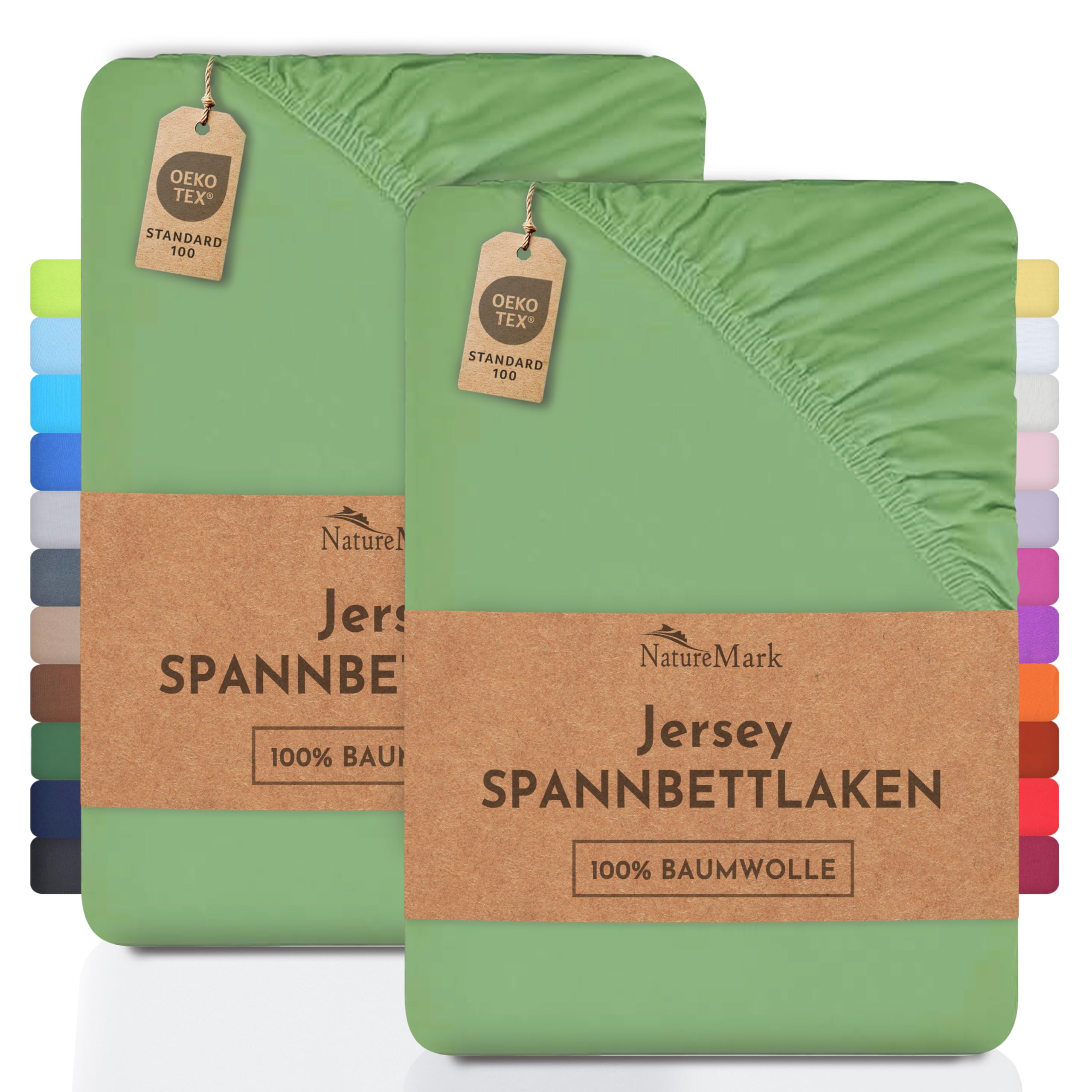 2 Jersey Spannbettlaken Spannbetttuch Baumwolle Qualität Ökotex Standard 100