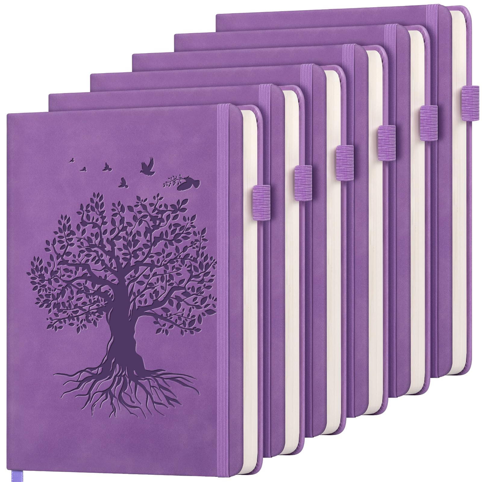 Lot de 6 carnets lignés pour homme et femme - Couverture rigide A5 en cuir pour écrire, 200 pages de papier épais, journal quotidien pour le travail, l'école, la prise de notes, les affaires, les