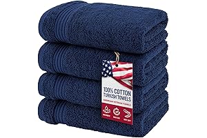 Hand Towels for Bathroom Clearance, 4 Pack, 100% Cotton