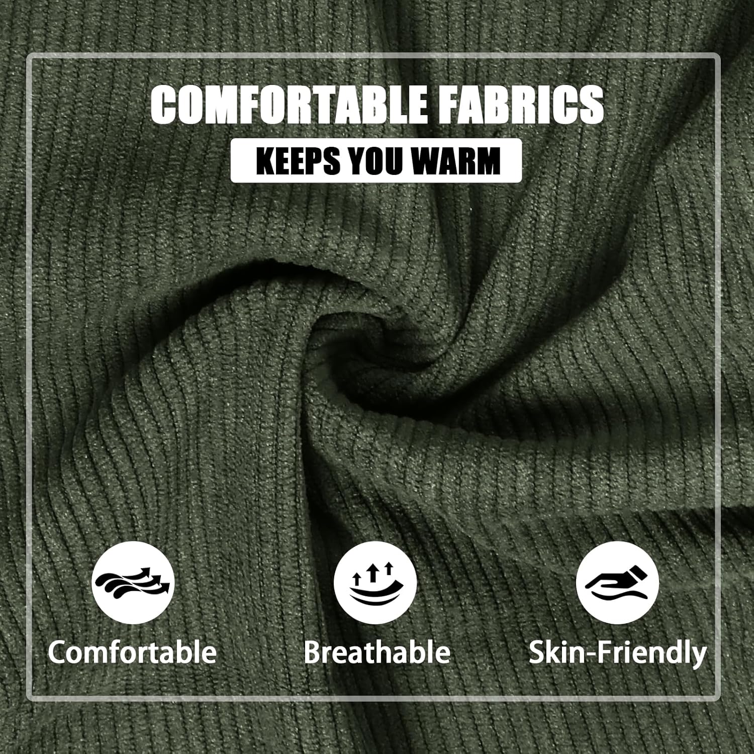 Men's Corduroy Pants Slim Casual Straight Pants Mens Vintage Comfort Flat Front Classic with Pocket Cargo Pants - Image 4