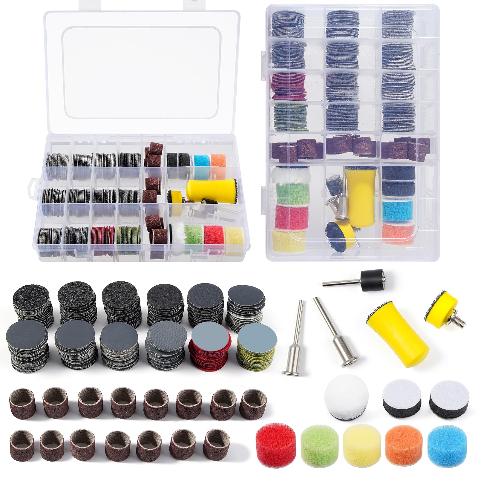 268 Pcs 1 Inch Wet and Dry Sanding Discs Drill Polishing Pads Kit
