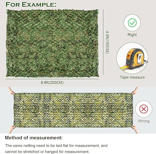 Miniatura 6 de FLYEGO Red de camuflaje de camuflaje para caza, ciega, red de camuflaje, excedente militar para fotografía, decoración de fiesta, fotografía,