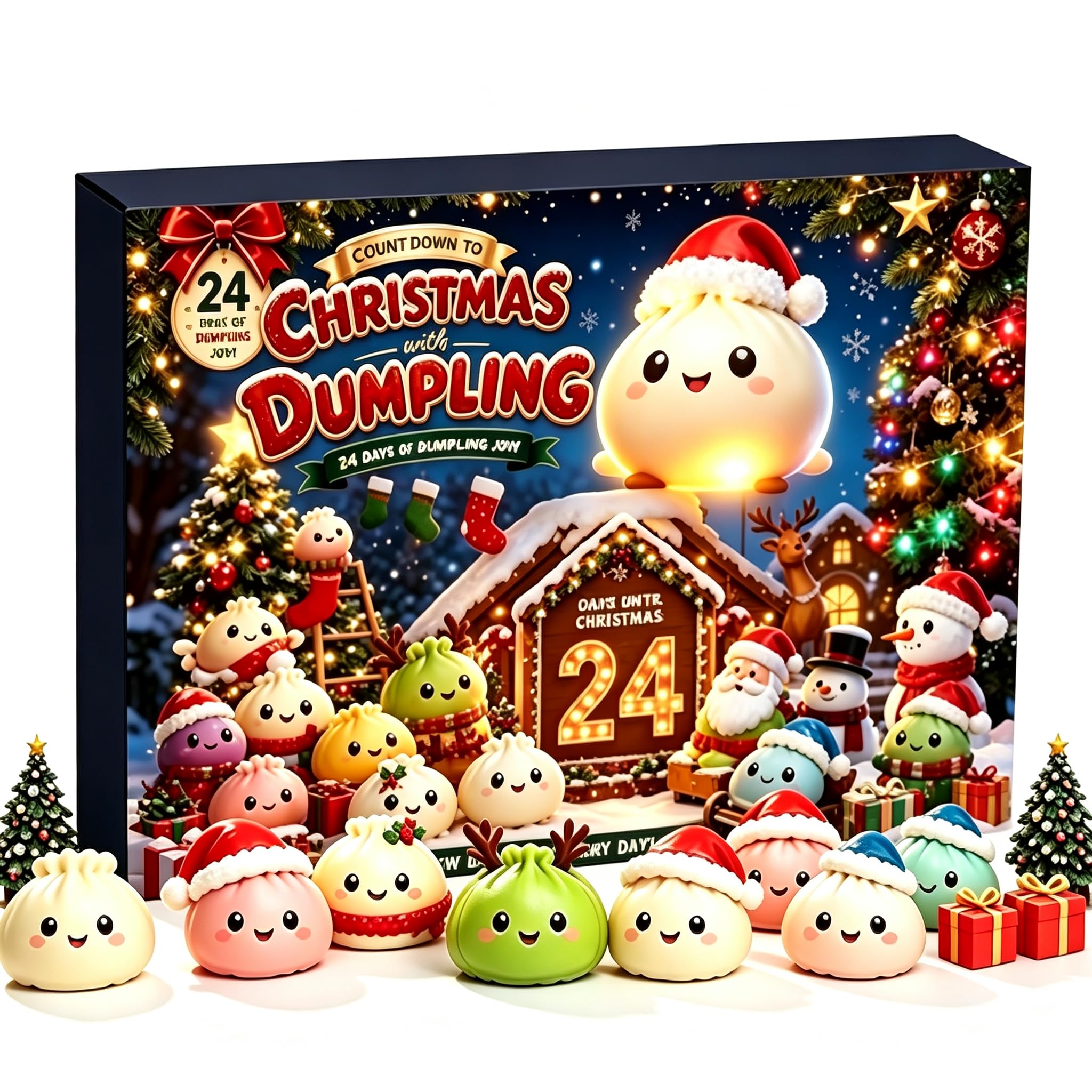 Christmas Squishies Advent Calendar 2026,24 Days Dumpling Squishies