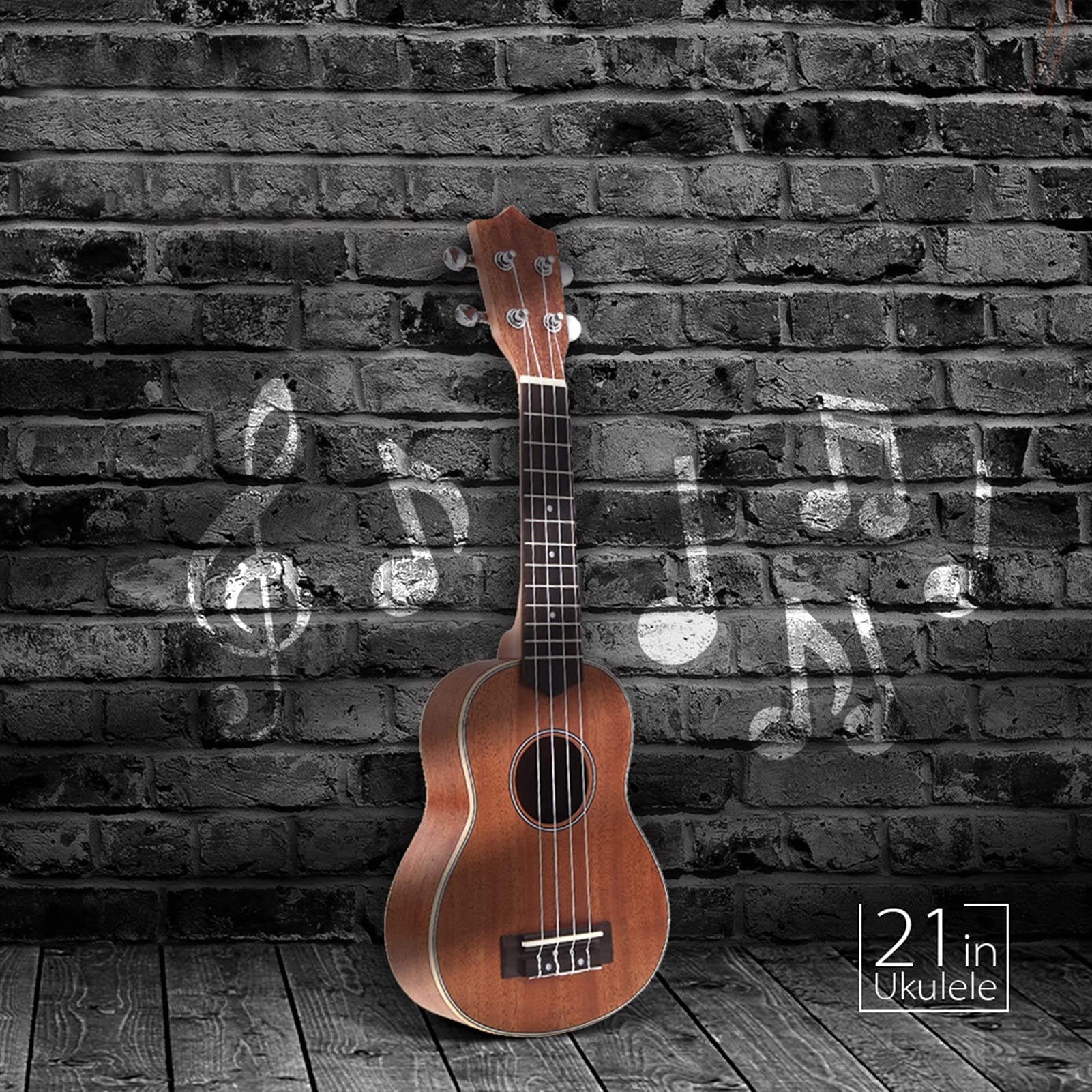 21 '' Kompakte Ukulele Hawaiianische Mahagoni-Aquila-Palisander-Griffbrücke Sopran-Saiten-Instrument 4-Saiten Hawaiianische Ukulele