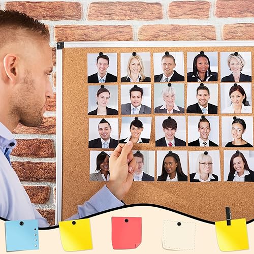 Miniatura 5 de 230 tachuelas decorativas de madera para el pulgar, tachuelas de madera para mapas, tableros de corcho, proyectos de manualidades (negro)