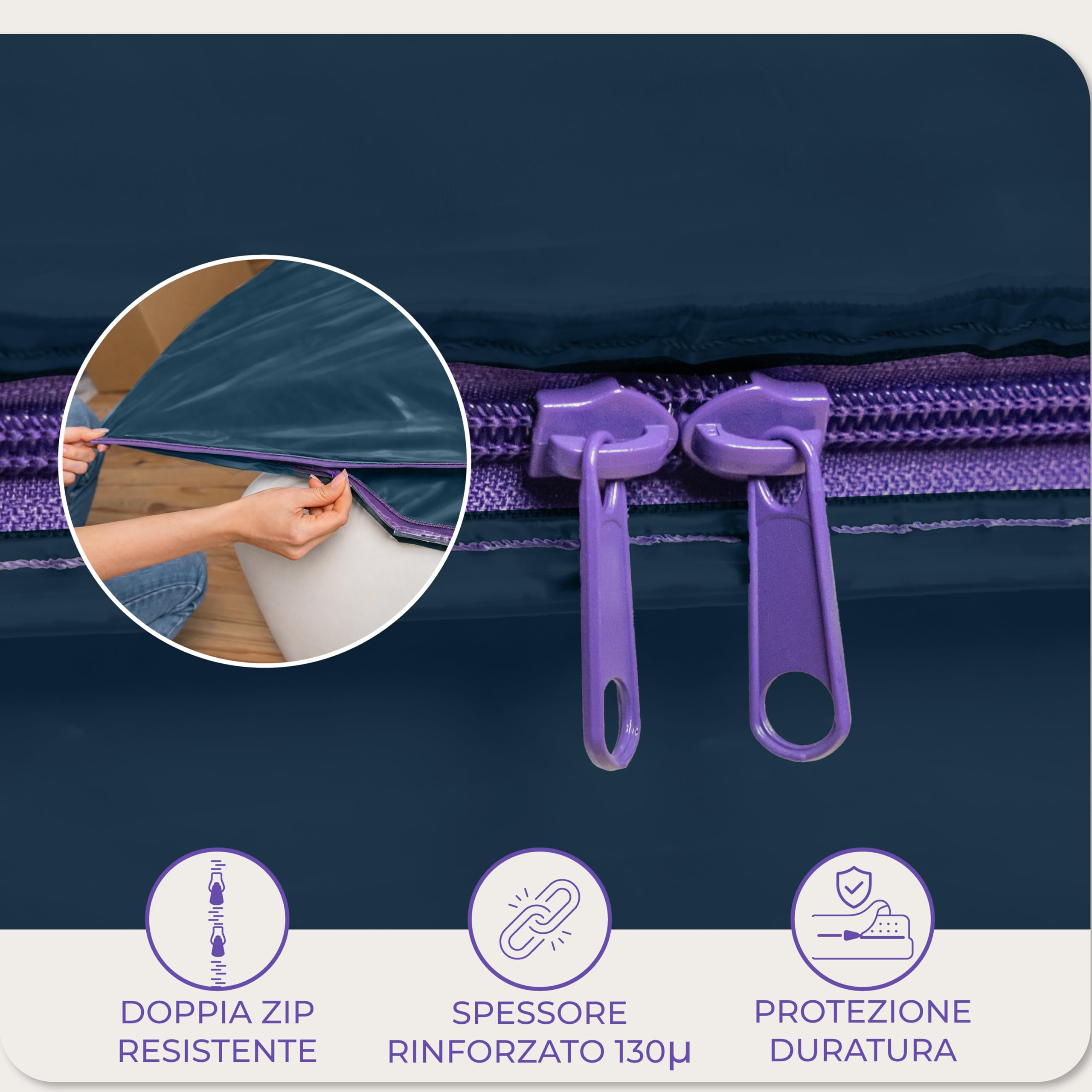 Dreamzie Coprimaterasso in Plastica Opaca 90x200 cm, Custodia Materasso per Trasloco, Stoccaggio e Trasporto con Cerniera (Spessore 30 cm), Resistente Agli Strappi, Set di 2 - 4