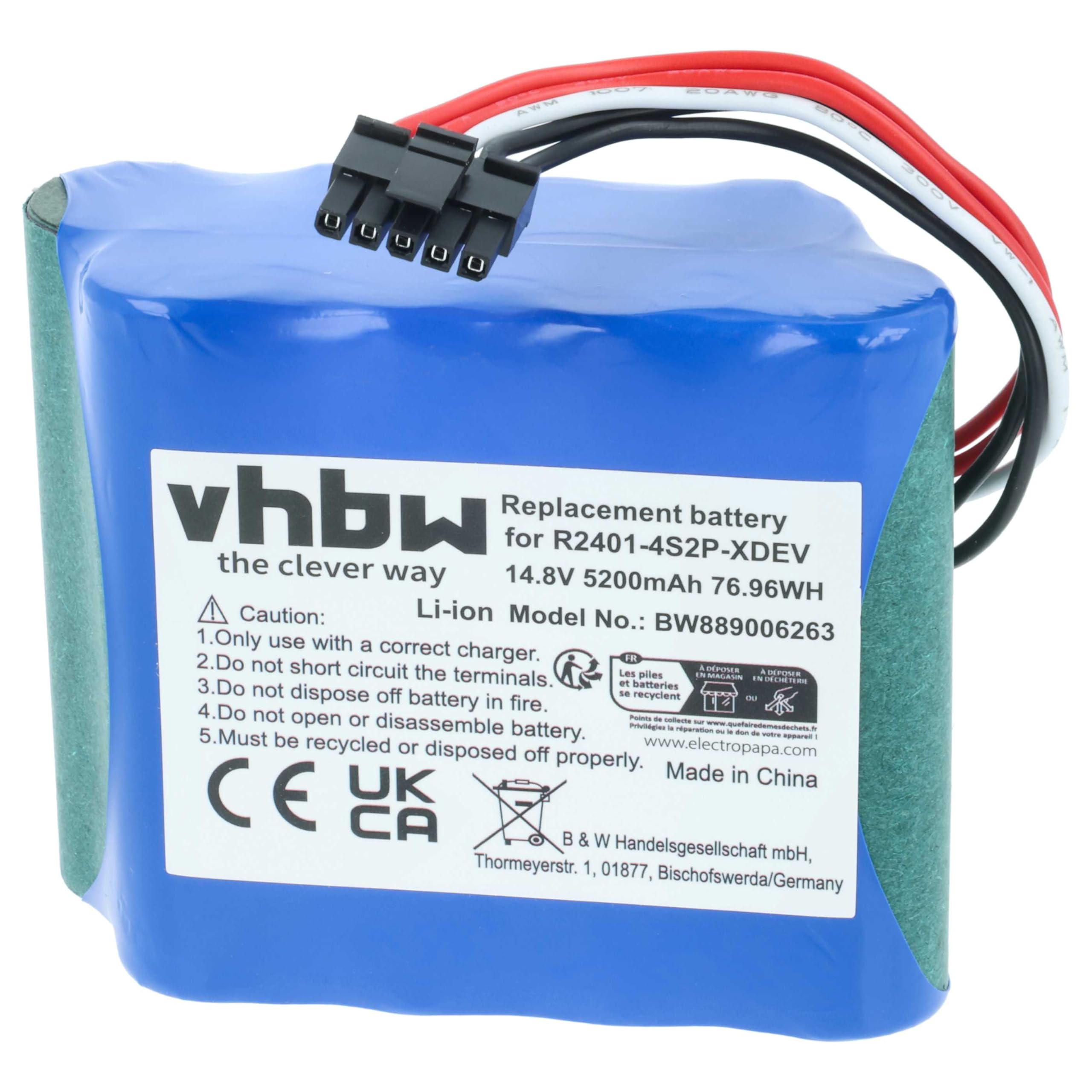 vhbw Akumulator kompatybilny z robotem odkurzającym Dreame X40 Pro Ultra (5,2 Ah, 14,8 V, litowo-jonowy)
