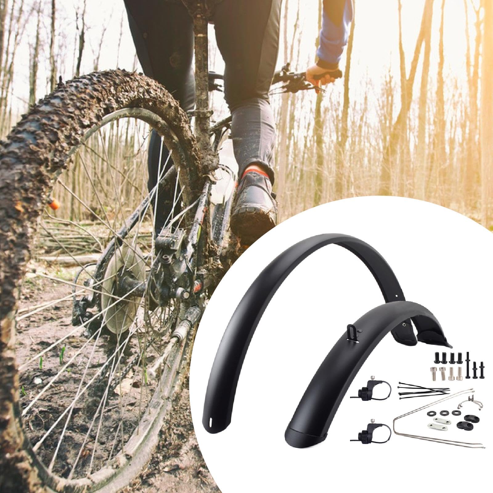 Homyl 2 Stück Fahrrad Schutzblech Set Vorderrad Hinterrad Spritzschutz mit Minimalistischem Aussehen Und Robuster PVC Bauweise für Camping Familienausflüge