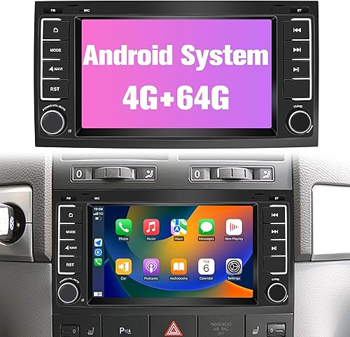 Radio para Touareg 64G Estéreo de coche doble DIN con Bluetooth AM FM Apple Carplay para VW Touareg 2004-2011, 7 "Pantalla táctil del mercado de disponible en Yaxa Mexico