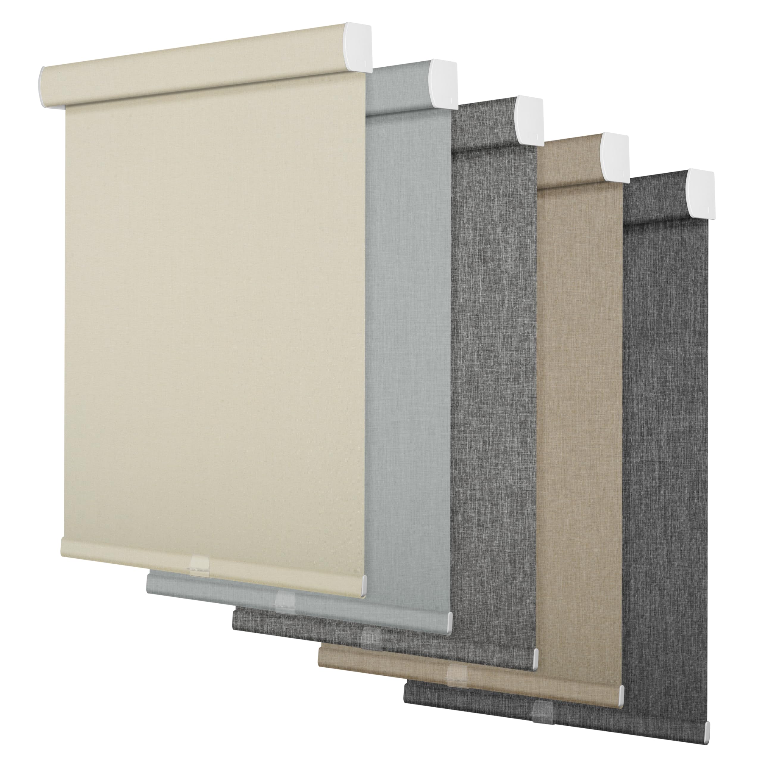 Sulugood Blackout Roller Shades for Windows,Cordless,Linen Fabric,Roller Blinds for Indoor Windows,Thermal Insulated UV Protection,Window Blinds for