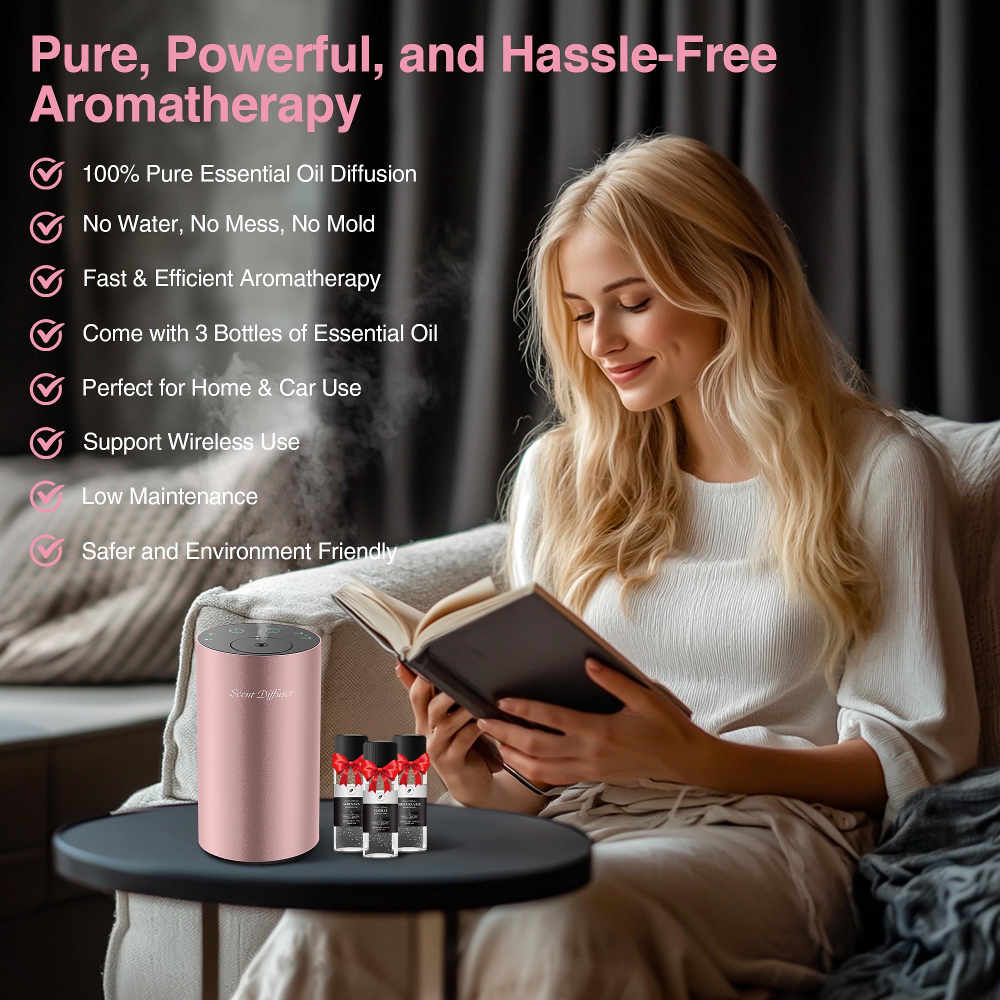 Diffuseur de parfum sans eau, rose