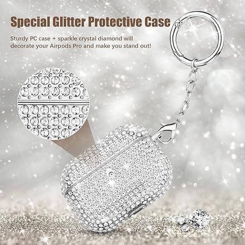 Miniatura 4 de Filoto - Funda para AirPods Pro de 1 generación funda para AirPod Pro de cristal brillante para mujeres y niñas bonitos accesorios de protección Air