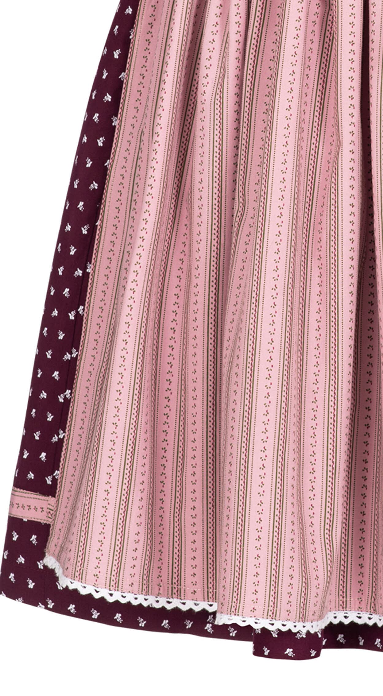 Nübler Dirndl Mädchen NABILA - 3-teiliges Set inkl. Dirndl Kleid, Trachtenbluse & Schürze in Beere, hochwertige bayerische Tracht, Bezauberndes Blumenmuster, ideal für Feste und Feiern