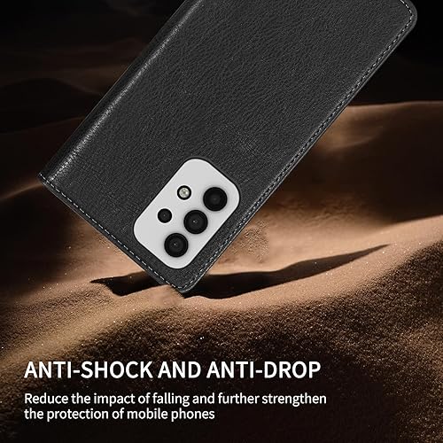 Miniatura 7 de Funda tipo cartera para Samsung Galaxy A32 5G con bloqueo RFID, soporte de ranura para tarjetas, funda protectora de cuero con tapa magnética fuerte