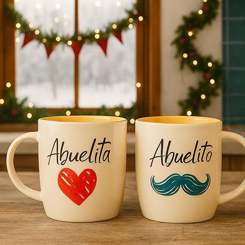 Miniatura 3 de Triple Gifffted Regalos para abuelos, tazas de café La Mejor Abuela y Abuelo en español, Latino Best Grandma and Grandpa, Regalo Dia Abuelita