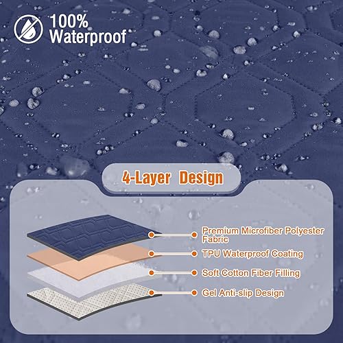 Miniatura 6 de VANSOFY Fundas 100% impermeables para sillas reclinables, funda antideslizante para sillas reclinables, protector de muebles para perros, funda