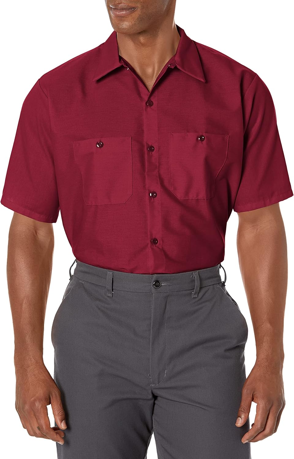 Red Kap Mens Industrial Work Shirt, Regular Fit, Short Sleeve - Image 3