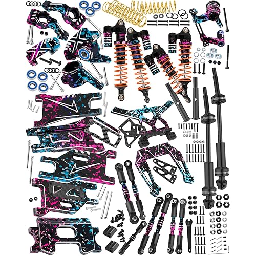 RC Upgrades Part for 1/10 Slash 2WD,Driveshafts,Shock Absorbers &Suspension Arms &Turnbuckles Links&Caster Blocks &Steering Block &Stub Axle Carriers &Shock Towers &Bulkhead,Polychrome