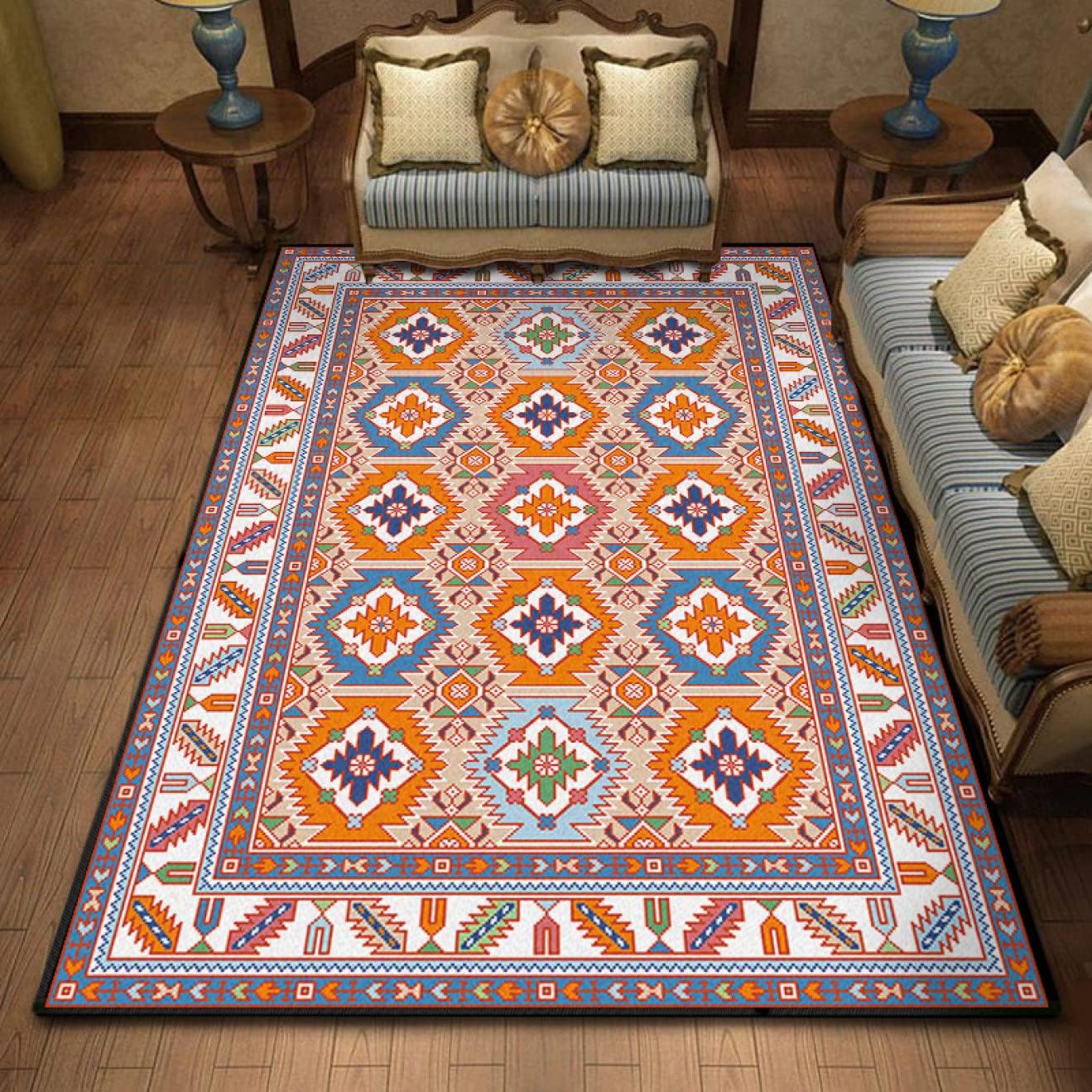 ペルシャ絨毯風 ペルシャ柄 洗える ラグ カーペット ２畳 絨毯 ホットカーペットカバー おしゃれ カラフル [YXSNG] ペルシャ絨毯風 2畳 3畳 50*80 ペルシャ柄 洗える ラグ ラグマット ラグカーペット ペルシャ じゅうたん