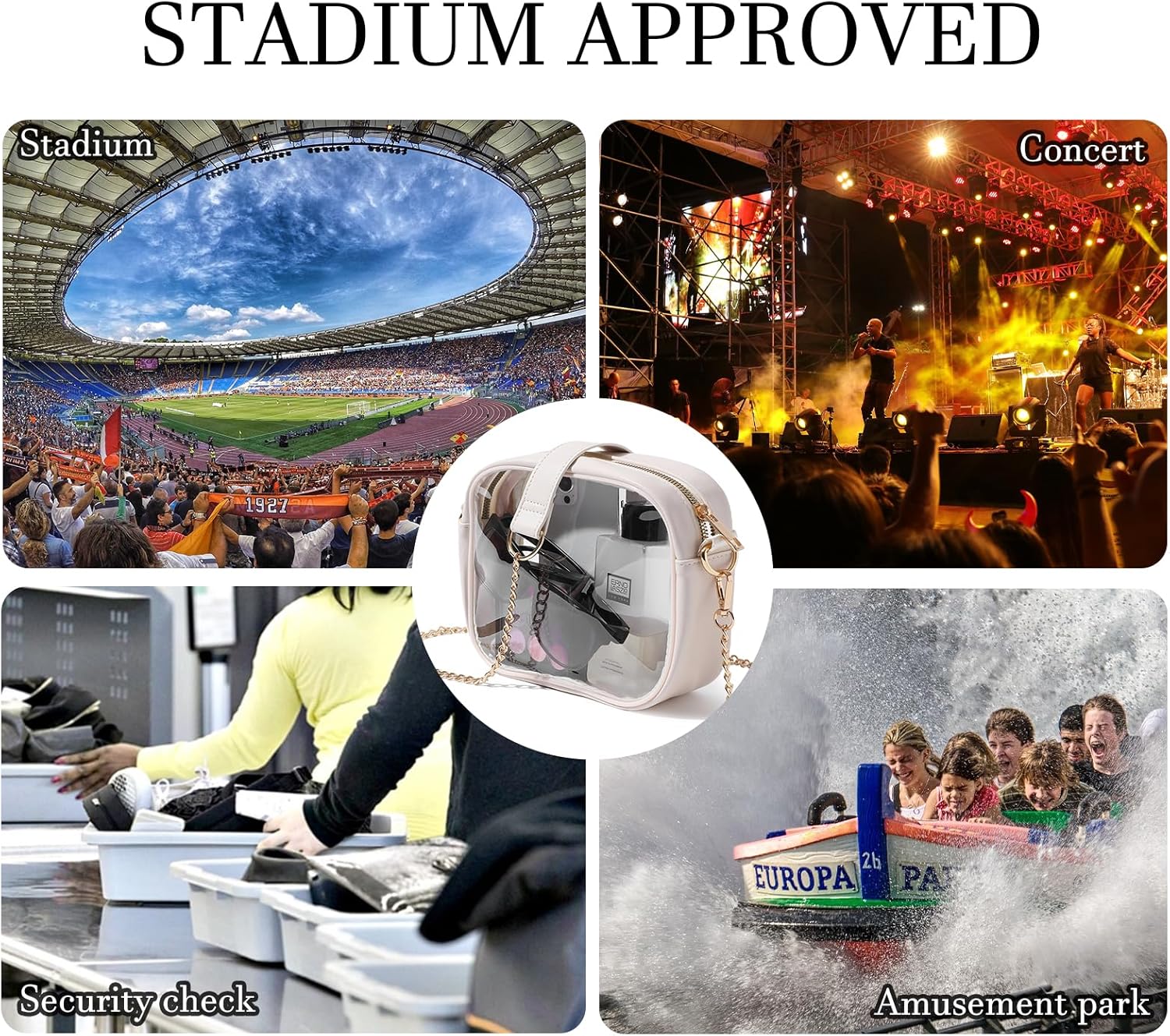 TOBVZOO Clear Bag Stadium Approved, Crossbody Transparent Bag for Concerts Sports Events, Purses for Men & Women - Image 6