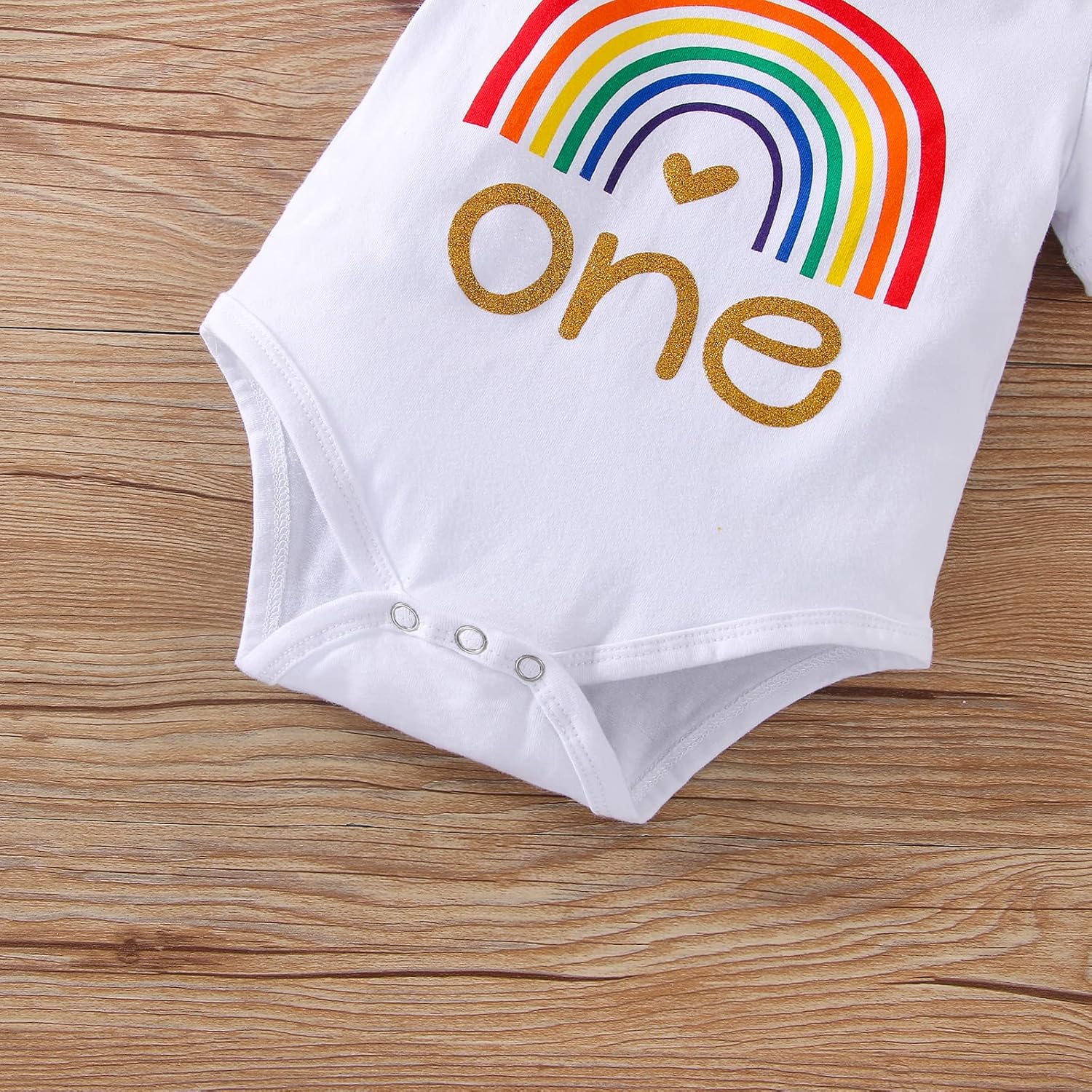 Baby Girls 1st First Birthday Outfits Cotton Romper TuTu Skirt Set with Sequins Bowknot Headband 3Pcs - Image 4