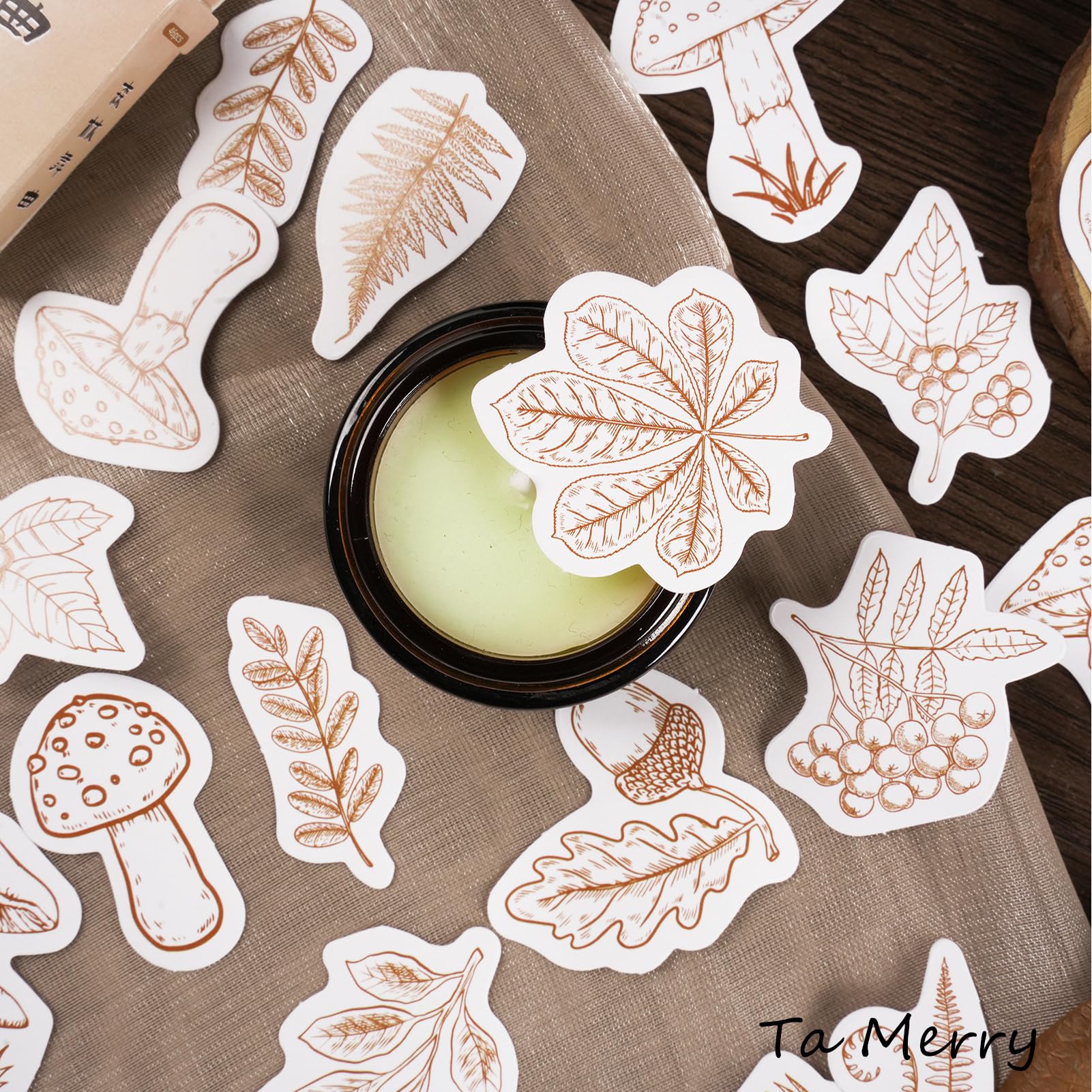 Ta Merry Kawaii Scrapbook Accessories Scrapbooking Supplies,46Pcs Forest Mini Stickers Aesthetic for Adults，Journaling Supplies Aesthetic Stickers for Scrapbooking,Card Making,Journal(Forest Dance