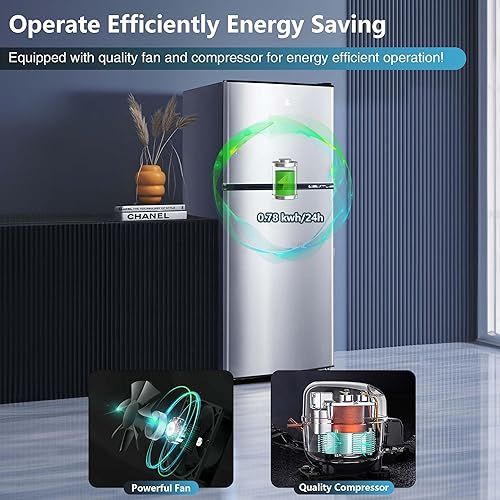 Miniatura 6 de Refrigerador de 5 pies cúbicos, refrigerador con congelador, refrigerador de tamaño de apartamento de 2 puertas, eficiencia energética, 5 ajustes de