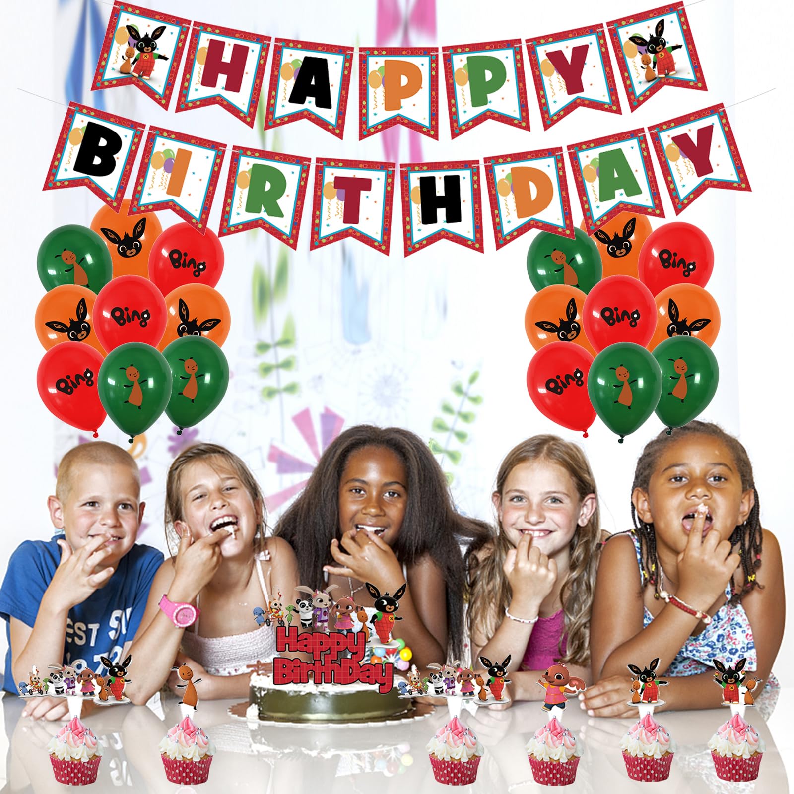 KIT COLONNA PALLONCINI BUON COMPLEANNO TORTA BLU h.85 CM festa EUR 7,50 - IT